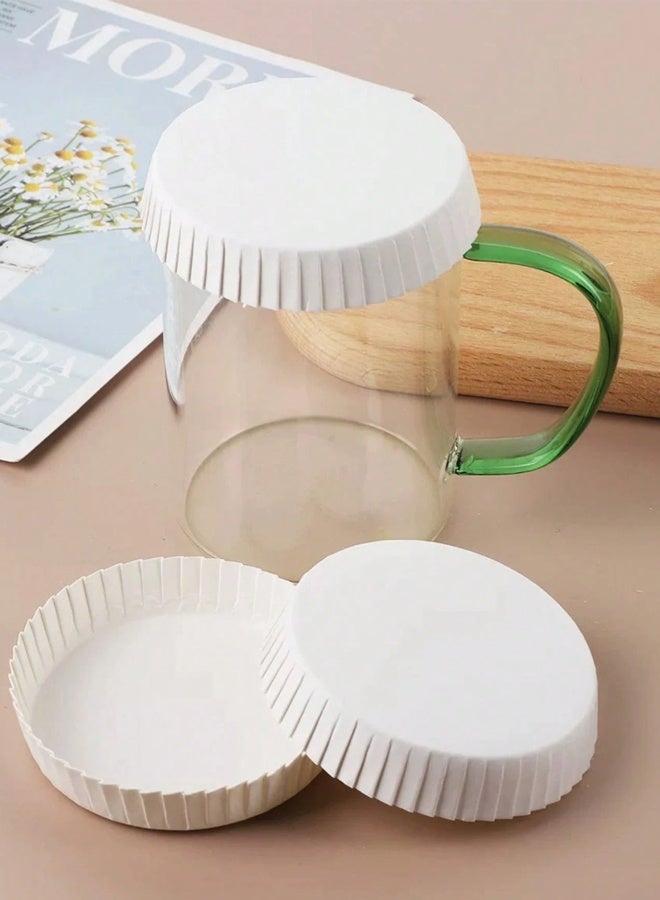 100 disposable paper cup lids (7cm*7cm), paper hot cup lids for coffee cups and tea cups, coffee cup lids suitable for espresso, hot and cold drinks, tea, coffee, hot tea cups, white disposable coffee cup lids, coffee cup lids.  - Image 4