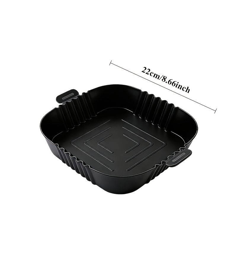 2pcs Black Reusable Air Fryer Liners Square Soft Easy Clean Oven Baking Tool Kitchen Accessories Compatible 3 6 Quart Liter Air Fryers - Image 3