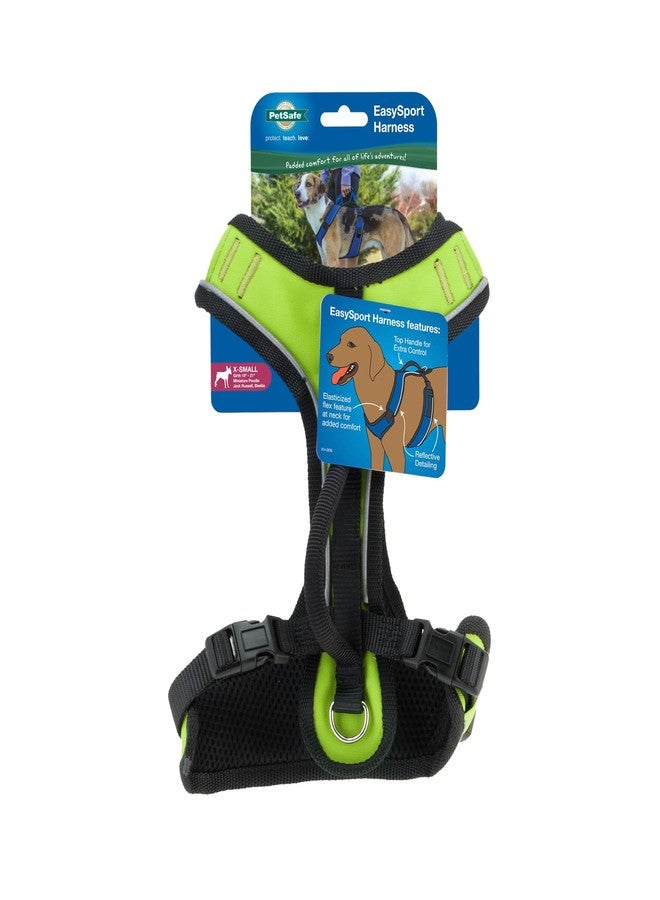 PetSafe EasySport Harness - Durable Padded Fabric, Adjustable Elastic Neckline, Rear-Leash Attachment & Nighttime Reflective Visibility - No Choke or Gag Secure Fit - Extra-Small - Apple Green - Image 1