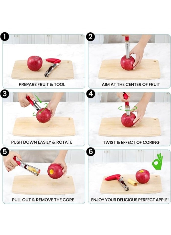 Generic - Premium Apple Corer Tool - Easy to Use and Clean - Sturdy Apple Core Remover with Sharp Serrated Blades - Stainless Steel Corers for Apple and Pear - Core Fruits with Ease - Image 1
