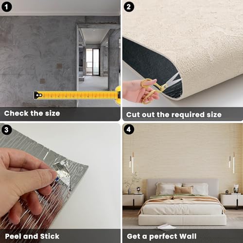 NAMAII 3D Wall Panels Peel and Stick – 23.82"x110" PVC Faux Travertine Texture, Self Adhesive Waterproof Wall Covering, DIY Accent Wall, Sofa Background Backsplash & Modern Home Decor, Covers 18 sq.ft - Image 4