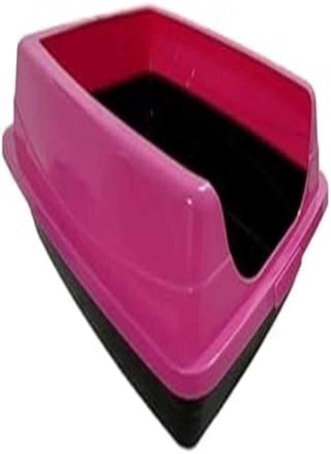 Generic Cats & Dogs Litter Boxes - One Size & 2 Sides - Litter Box Premium Quality Multiple Colors (Pink) 