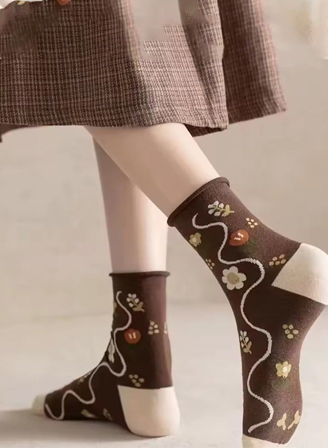 جوارب نسائية كرتون الربيع والخريف جوارب ظريفة كلية شفافة جوارب أنبوب - Image 2