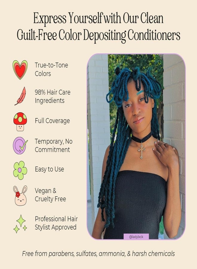 INH Semi Permanent Hair Color | Blue Green Hair Dye | Aquamarine Tint, 6oz - Image 4
