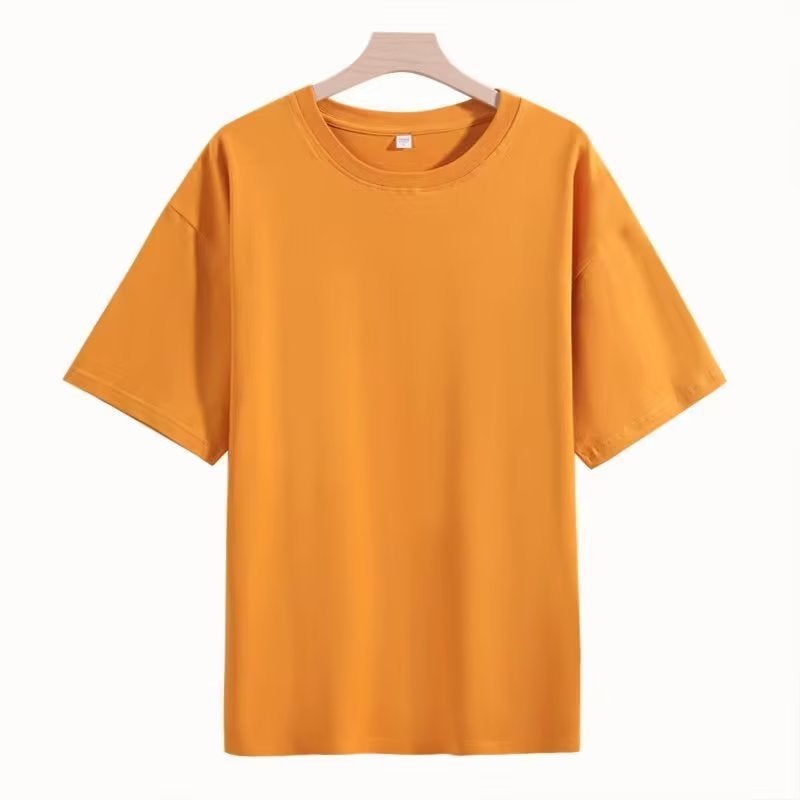 2024 Men'S And Women'S Solid Color Loose T-Shirt Easiest For Match Casual Youth Student Round Neck Short Sleeve T-Shirt - Image 5