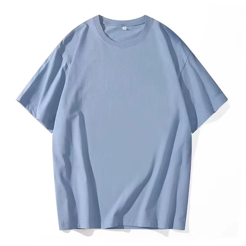 2024 Men'S And Women'S Solid Color Loose T-Shirt Easiest For Match Casual Youth Student Round Neck Short Sleeve T-Shirt - Image 1