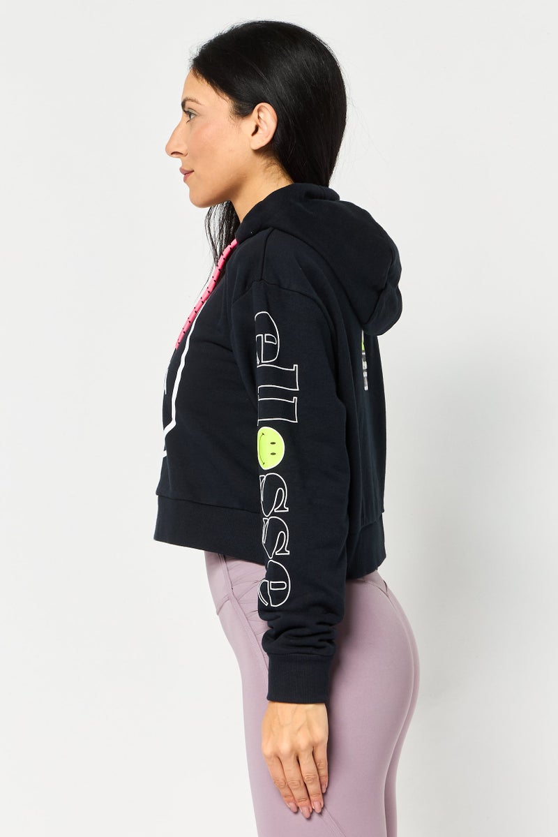 Ellesse Women Smiley Sportswear Fit Long Sleeve Hoodie, Black - Image 3