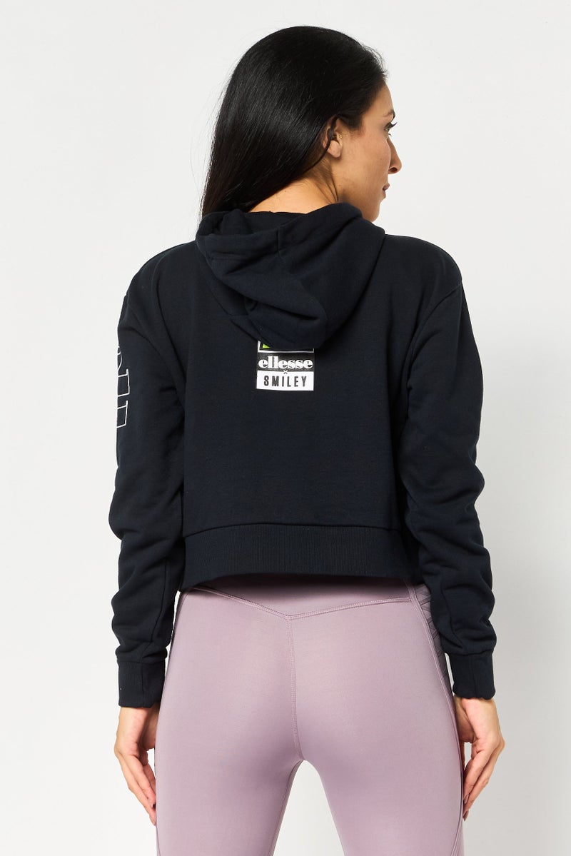 Ellesse Women Smiley Sportswear Fit Long Sleeve Hoodie, Black - Image 4