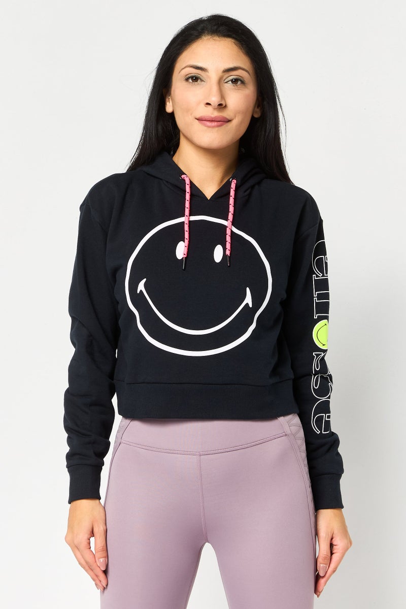Ellesse Women Smiley Sportswear Fit Long Sleeve Hoodie, Black - Image 1
