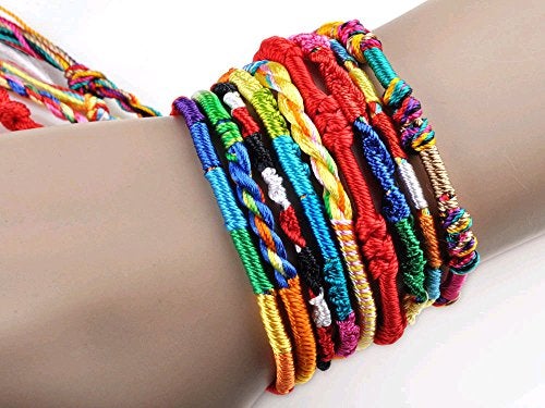 Yoogeer 50pcs Wholesae Bulk Jewelry Lots Colorful Braid Friendship Cords Strand Bracelet - Image 2