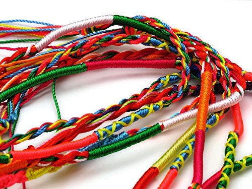 Yoogeer 50pcs Wholesae Bulk Jewelry Lots Colorful Braid Friendship Cords Strand Bracelet - Image 3