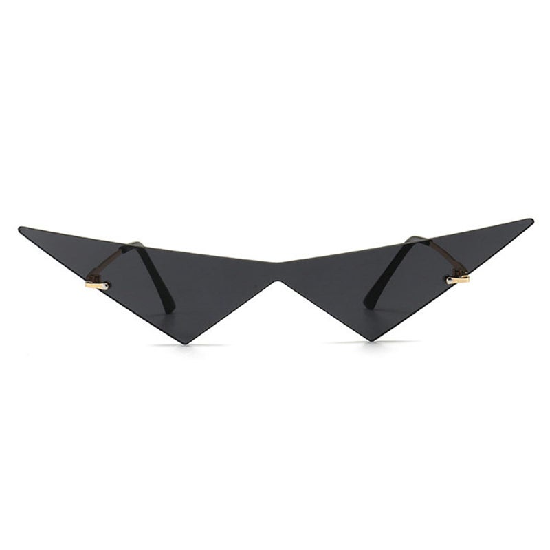 willochra Triangle One Piece Frameless Sunglasses For Women Trendy Ocean Lens Sun Glasses Men Party Prom Sunglasses (black) - Image 1