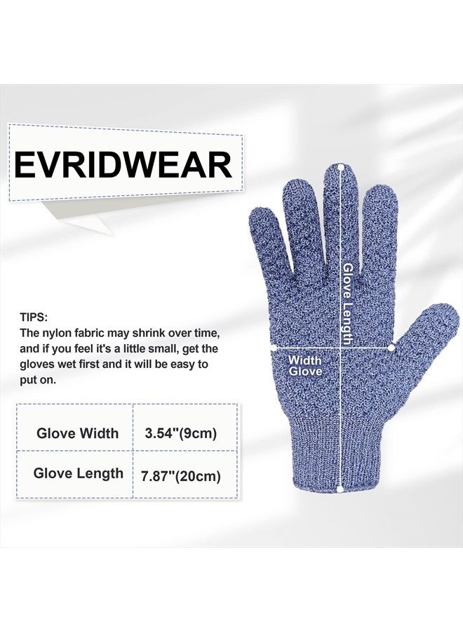Evridwear Exfoliating Dual Texture Bath Gloves for Shower, Spa, Massage and Body Scrubs, Dead Skin Cell Remover, Gloves with Hanging Loop (1 Pair Heavy Glove)  - Image 2