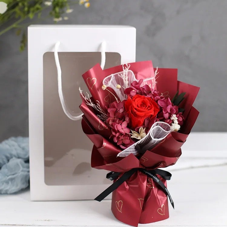 Y&D Dried Flower Bouquet - Preserved Roses, Real Dried Plants - Christmas, Valentine's, Mother's Day Gifts for Women - Image 3