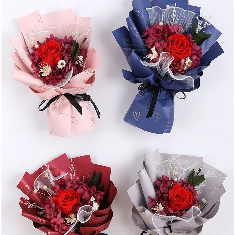 Y&D Dried Flower Bouquet - Preserved Roses, Real Dried Plants - Christmas, Valentine's, Mother's Day Gifts for Women - Image 2