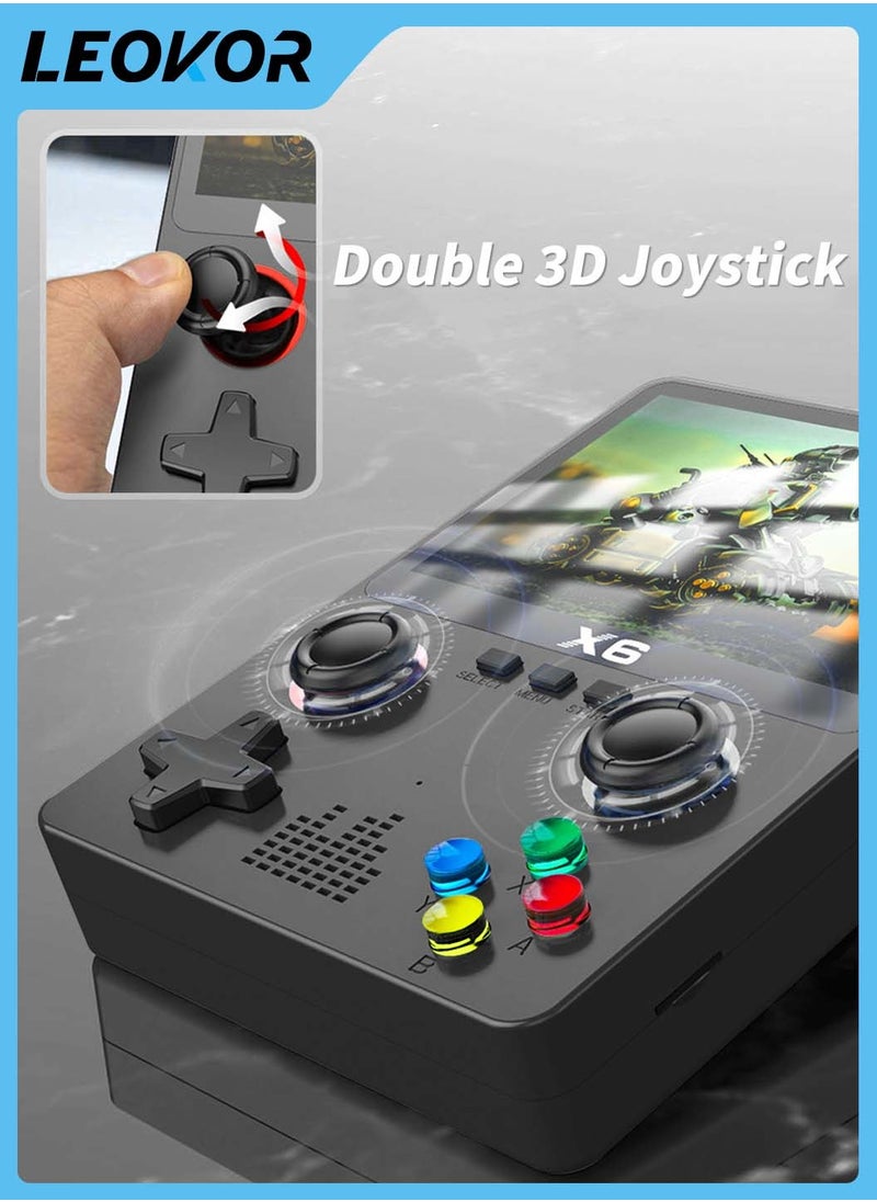 LEOKOR X6 Handheld Retro Gaming Console,Handheld Game Console Built-in 32GB,10000+ Classic Games,3.5-inch OCA IPS Screen,Dual 3D Joystick,11 Emulators,Handheld Gam Console Support TV Output（Black）  - Image 3
