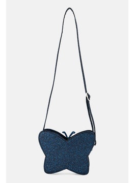 Sergent Major Kids Girl Metallic Cross Body Bag 13 H x 16 L x 5 W cm, Navy Combo  - Image 2