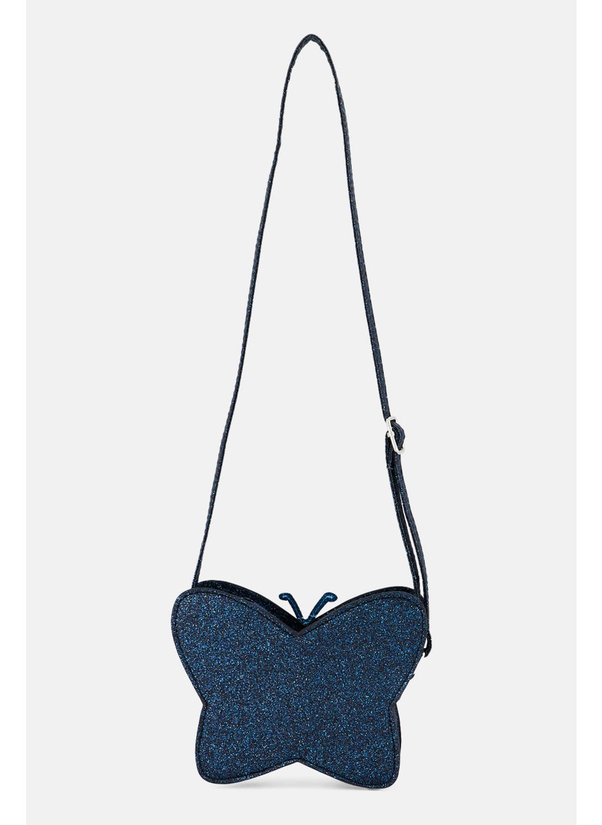 Sergent Major Kids Girl Metallic Cross Body Bag 13 H x 16 L x 5 W cm, Navy Combo  - Image 2