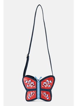 Sergent Major Kids Girl Metallic Cross Body Bag 13 H x 16 L x 5 W cm, Navy Combo  - Image 1