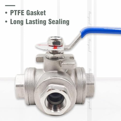 Horiznext NPT 1/2 stainless steel 3 way valve for water tank, T-port 3 way ball valve for water line fuel hose and other pipes and fittings (1 pc) - Image 4