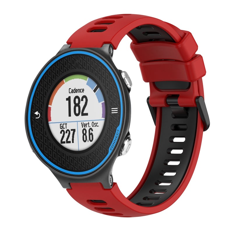S-TOP For Garmin Forerunner 620 Two-Color Silicone Watch Band(Red+Black) - Image 1