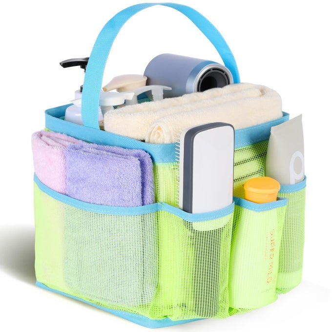 MESH SHOWER CADDY PORTABLE 8POCKET LARGE CAPACITY QUICK DRY EASY CLEAN IDEAL FOR BEACH SWIMMING GYM TRAVEL