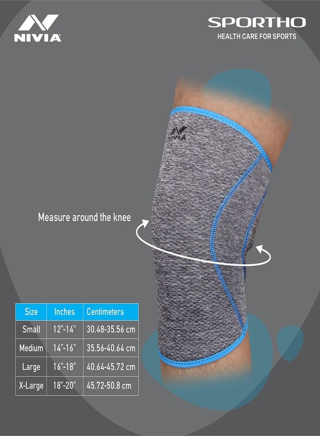 Nivia Orthopedic Knee Support, for Men, for Gym, Knee Sleeves, Knee Braces Pair for Sports & Workout, Knee Cap, Knee Supporter for Exercise, Running, Cycling (Grey, XL) - Image 2