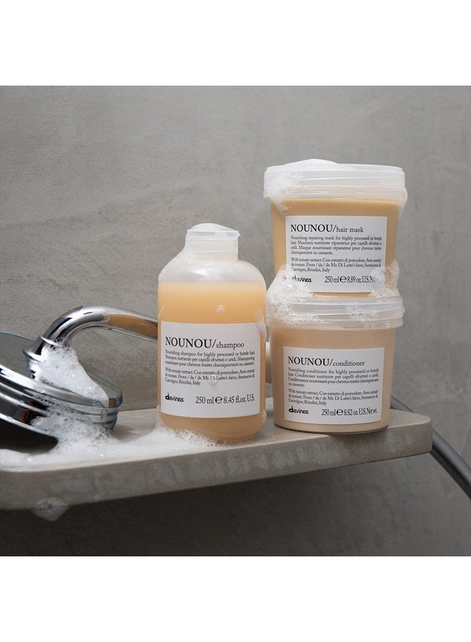 Davines NOUNOU Shampoo | Hydrating Deep Shampoo for Bleached, Permed, Relaxed, Damaged Hair or Very Dry Hair | Replenishes Chemically Processed Hair | 8.45 fl oz (Pack of 1) - Image 3