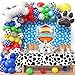Winrayk 156Pcs Cartoon Dog Paw Birthday Party Decorations Supplies for Kids Balloon Arch with Backdrop Tablecloth Large Dog Bone Paw Print Foil Balloon Boy Puppy Theme Birthday Party Decorations - Image 4