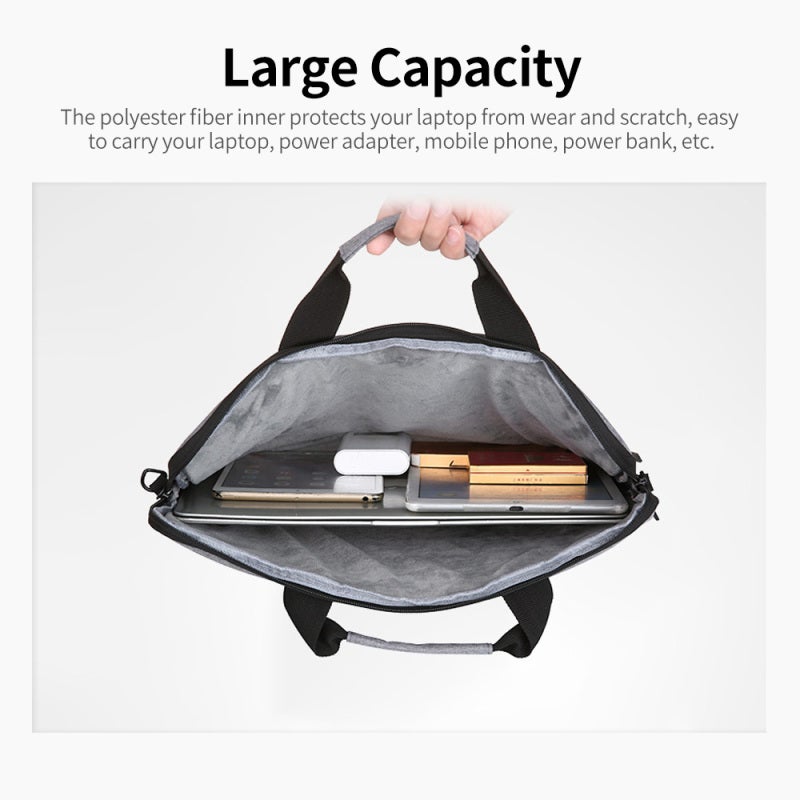 15.6 Inch Laptop Bag: High-quality Oxford Cloth Splash-proof Scratch-resistant - Polyester Fiber Inner Shockproof Anti-fall - Portable Back Belt Design for Office Travel Work Essentials - Image 3
