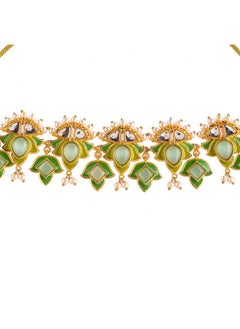 فويلا مجموعة مجوهرات VOYLLA Forever More Green Stones and Pearls المطلية بالمينا  - Image 4