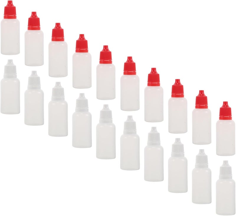 Versatile application MAGICLULU 20ml Plastic Squeezable Dropper Bottles for Essential Oils, Eye Drops, and Liquid Samples – 20pcs Pe Bottles with White and Crimson Caps, Leakproof Travel and Home Refillable Gulf market trial optimized design Tiered cost purchase alternatives Oil resistant Upgraded classic design Global light sturdy raw material Trendy flexible practical build Global upgraded practical design Locally packed stock Practical build Gulf climate tested upgraded quality Carefully selected material Foldable Upgraded simple practical design Leakproof sealed Defect free upgraded substance Market demand focused build Advanced compact design Precision made Affordable purchase options Long term storage compatible Coast & inland available Salt resistant coating Repeated assemble detach compatible Indoor outdoor all-purpose fit - Image 1