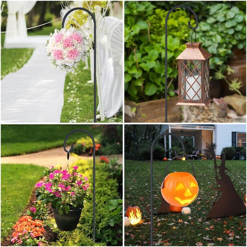 FEED GARDEN Adjustable 32 Inch Shepherd Hooks Rust Resistant Steel Shepard Hooks for Outdoor Hanging Lanterns, Bird Feeders, Solar Lights, Weddings Decor 8 Pack - Image 5