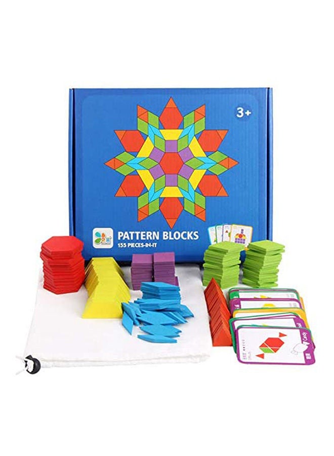 NIBEMINENT 155- Piece Wooden Board Set Colorful Baby Montessori Educational Toys For Children Learning Developing Toy (With Gift Box) - Image 1