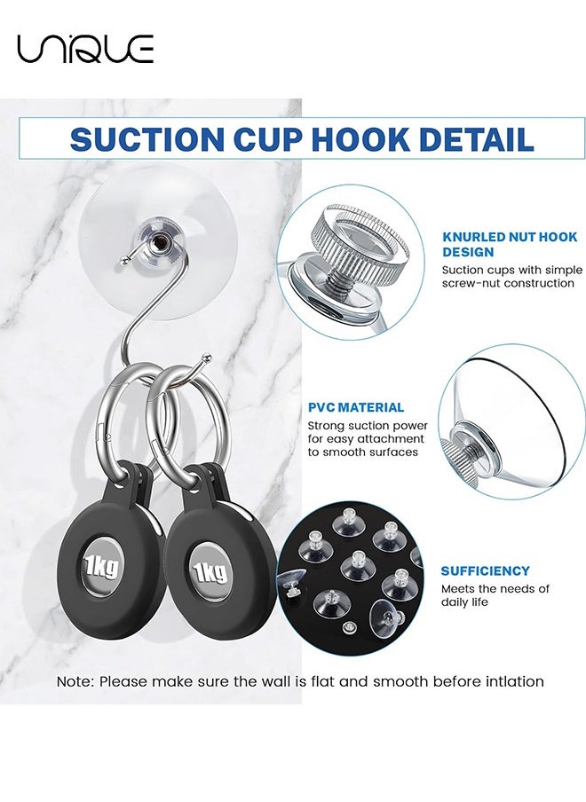Unique 10Pcs Suction Cup Glass Suction Pads 40mm Clear PVC Strong Sucker Holder with Screw Nut for Car Shade Cloth Bathroom Wall Door Window  - Image 3