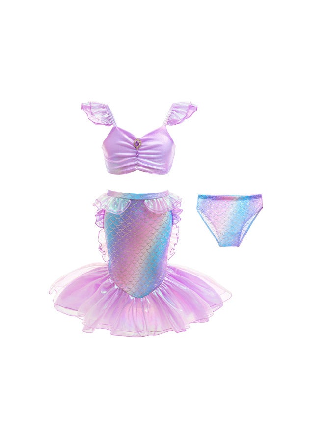 Mermaid Costume Dress - Girls Mermaid Fishtail Costume Dress - GB96, 110 - Princess Dress Up, Halloween Cosplay, Fancy Party Wear, Birthday Costume, Fantasy Outfit Swimsuit - Image 3