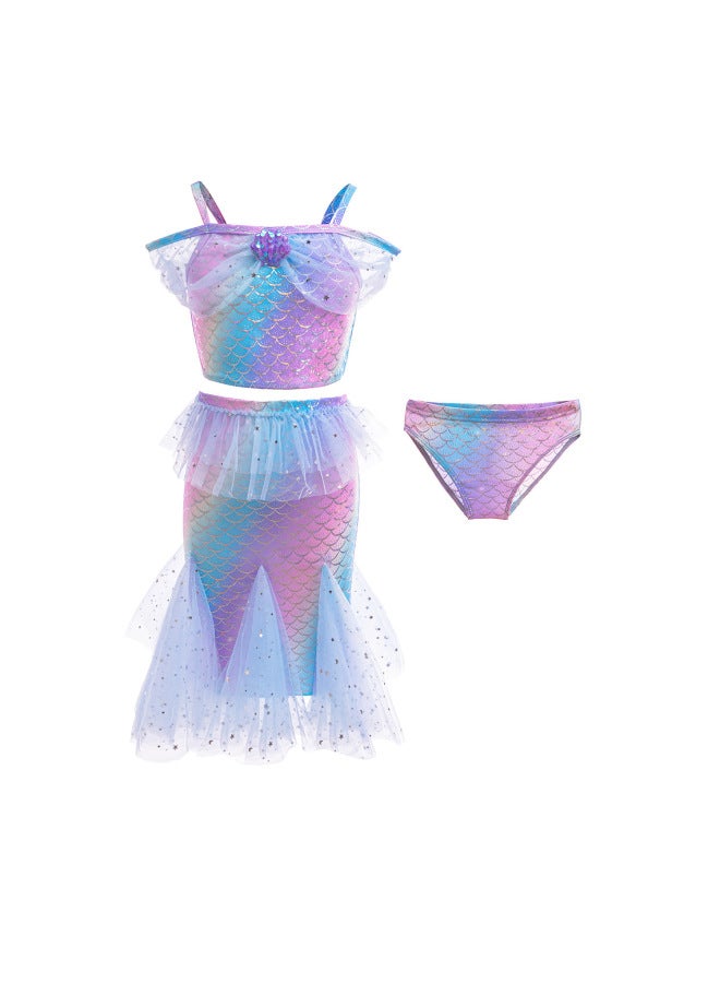 Mermaid Costume Dress - Girls Mermaid Fishtail Costume Dress - GB96, 110 - Princess Dress Up, Halloween Cosplay, Fancy Party Wear, Birthday Costume, Fantasy Outfit Swimsuit - Image 5