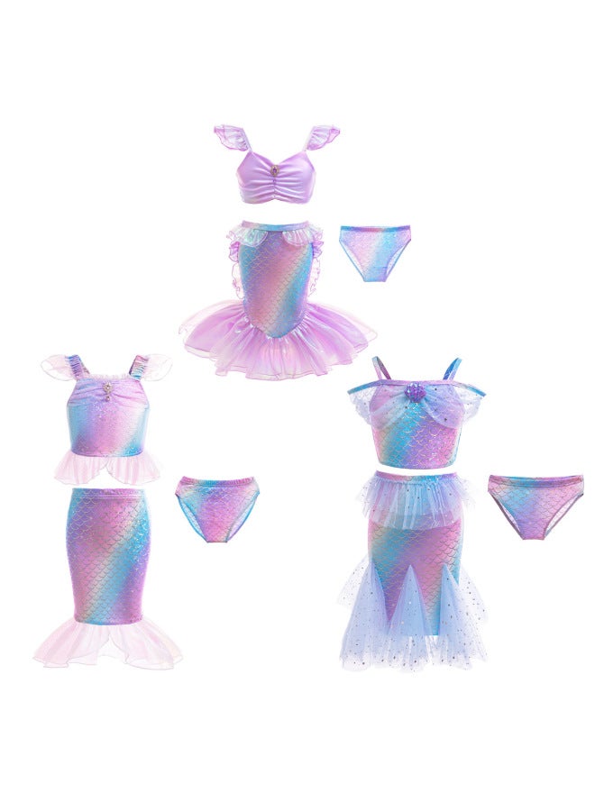 Mermaid Costume Dress - Girls Mermaid Fishtail Costume Dress - GB96, 110 - Princess Dress Up, Halloween Cosplay, Fancy Party Wear, Birthday Costume, Fantasy Outfit Swimsuit - Image 2