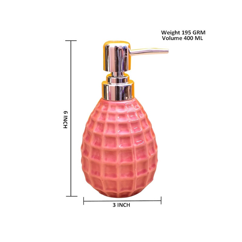 KunhaR Ceramic Liquid Soap Dispenser 400 Ml Red - Image 3