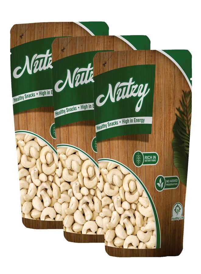 Nutzy Kaju (Cashew) 600 Grams (200 Grams X 3) for All Ages | High in Protein and Boosts Energy and Build Immunity | Healthy Nutritious Cashew Nut | Delicious Vegan & Crunchy Kaju Nut for Cooking and Raw Eating - Image 1