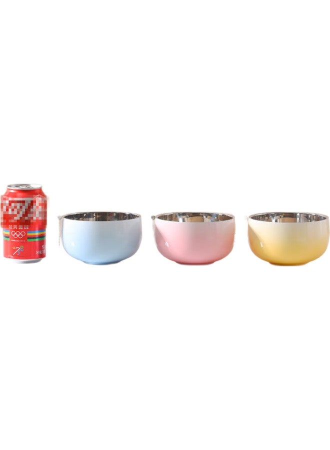 MAX COOK Maxcook 316L Stainless Steel Bowl, Double-Layer Insulated Soup Bowl, Rice Bowl, Tableware Noodle Bowl 13Cm, Colorful Set Of 3 Mcwa9102 - Image 1