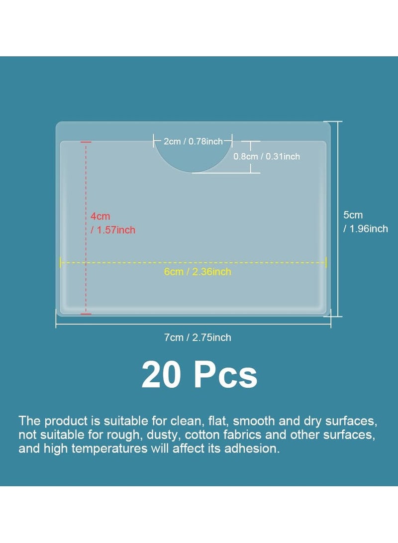 Excefore Adhesive Horizontal Plastic Card Sleeves, 20 pcs Card Plastic Pocket Holder, Waterproof Clear Pockets for Home, Office, School and Travel(Inner Size:4 * 6cm)  - Image 2