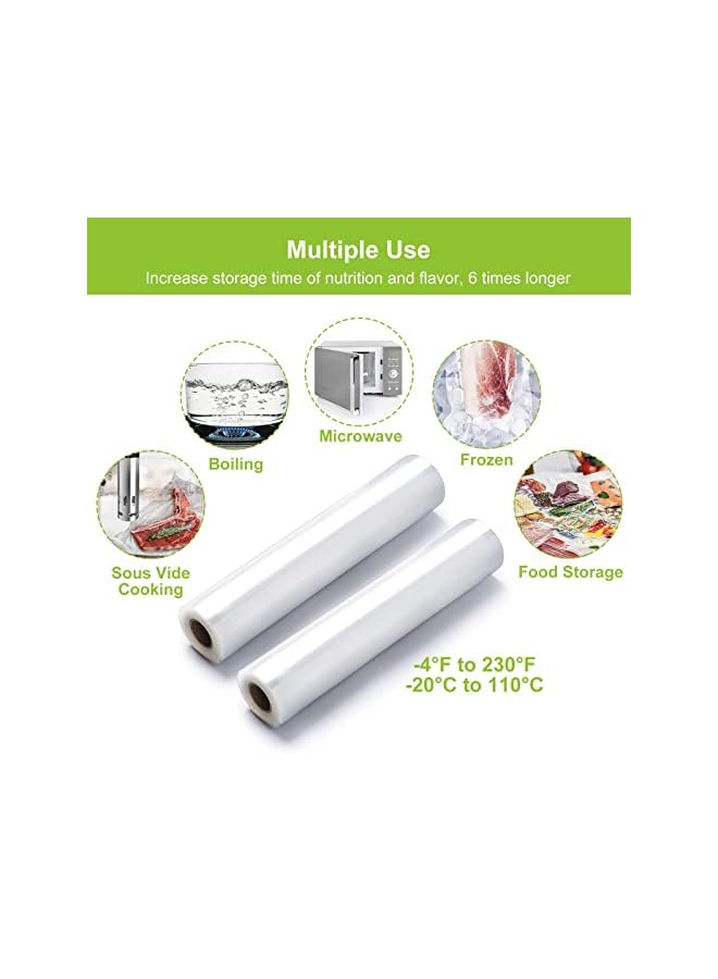 MIXDE Vacuum Food Sealer Rolls Bags, 2 Packs 8 In X 20 Ft Storage Bags, Bpa Free, Durable Commercial Customized Size Food Bags For Food Storage And Sous Vide Cooking - Image 2
