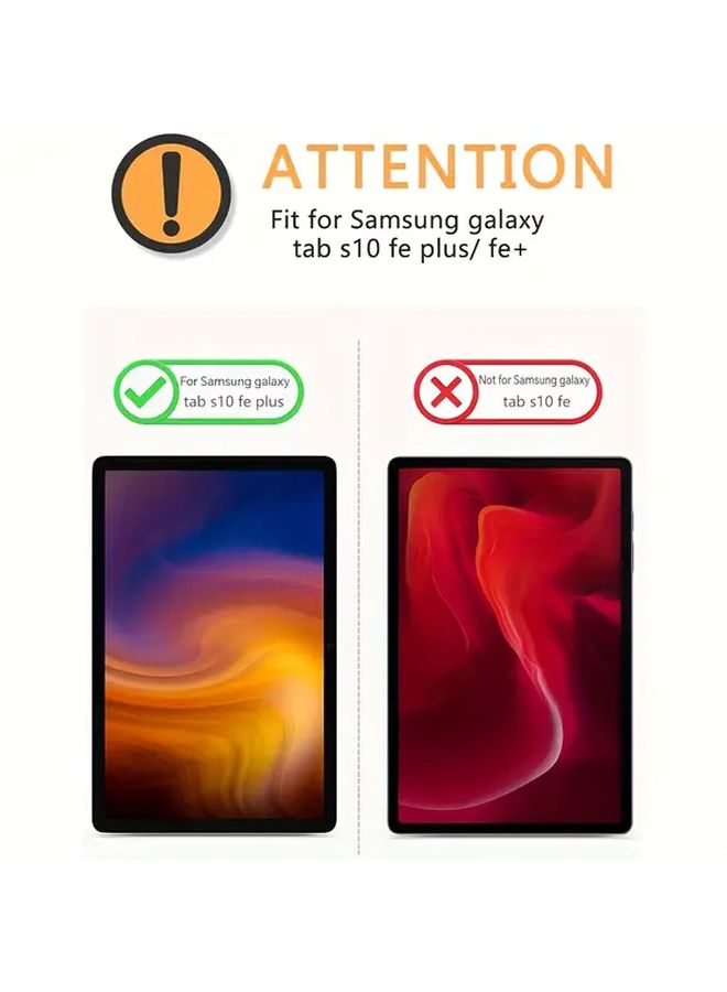 واقي شاشة زجاج مقسى ممتاز متوافق مع قلم S Pen لجهاز Galaxy Tab S10 FE Plus عالي الوضوح شفاف خالٍ من الفقاعات سهل التركيب عبوة من قطعتين مقاس 13.1 بوصة 2025 - Image 3
