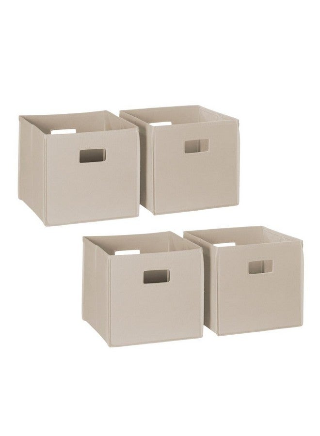 RiverRidge Folding Storage Bins with Handles Taupe Cube Storage Organizer for Closet, Bedroom & Playroom - Closet Organizers and Storage Set of 4 - Image 1