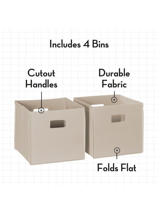 RiverRidge Folding Storage Bins with Handles Taupe Cube Storage Organizer for Closet, Bedroom & Playroom - Closet Organizers and Storage Set of 4 - Image 4