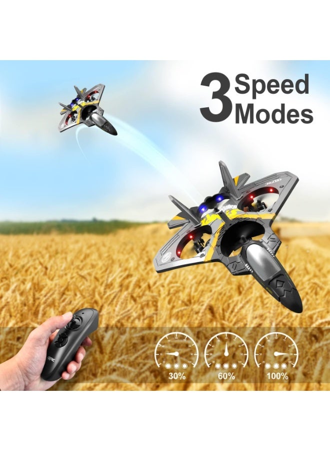 مساحة باردة طائرة  للتحكم عن بعد 2.4 جيجاهرتز للأطفال والبالغين، طائرة مقاتلة نفاثة مزودة بضوء، لعبة طائرة مقاتلة دوارة 360 درجة، استشعار الجاذبية، حركات بهلوانية، هدايا للأطفال والأولاد - Image 4