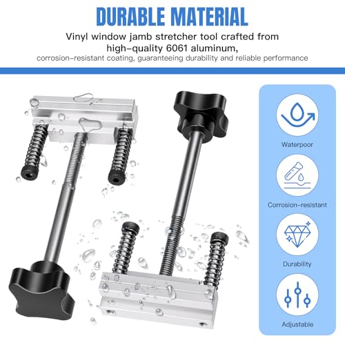 MLWRID 2 Pack Vinyl Window Jamb Stretcher Tool Set Aluminum Window Repair Kit for Quick Adjustment of Balances Pivot Shoes and Components - Image 3