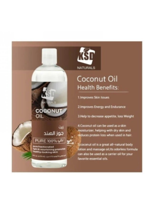 KSD Pure Fractionated Liquid Coconut Oil 473ml  - Image 2
