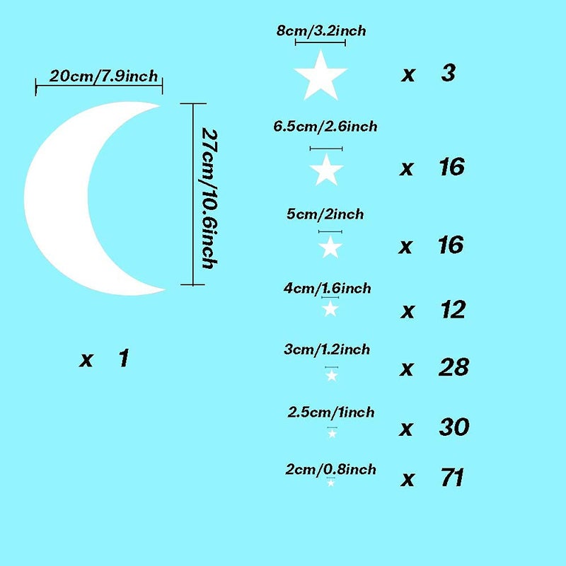thovorrnl Moon and Stars Wall Decal Vinyl Sticker, Removable Children Kids Art DIY Sticker Mural for Boy Girls Baby Room Decoration Good Night Nursery Wall Decor Home House Bedroom Design (White) - Image 4